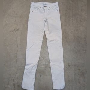 Rag & Bone White Skinny Jeans Women's 25 Ankle Zips